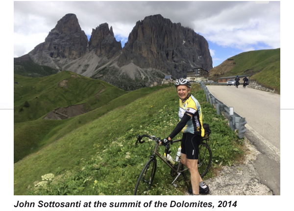 John Sottosanti at summit of Dolomites