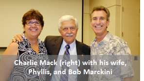 Former Proton Therapy Patient - Charlie Mack with wife Phyllis and Bob Marckini
